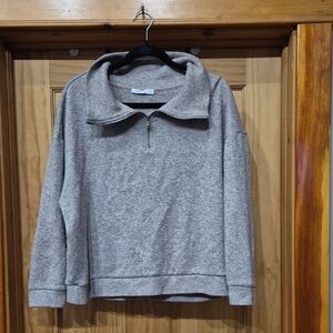 Ricki's Zip-Up Sweater in Light Taupe